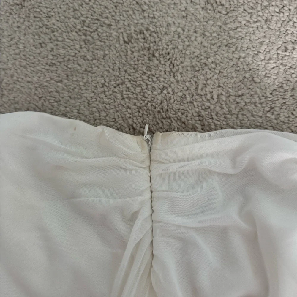 Princess Polly Strapless White Ruched Chiffon Dress - Picture 2 of 2